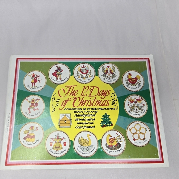 Trim A Tree 1982 The 12 Days Of Christmas Ornaments Folk Art Handmade & Painted - Picture 9 of 13